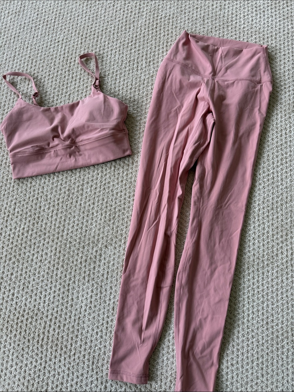 CRZ YOGA Dusty Rose Sports Bralette and Leggings Set